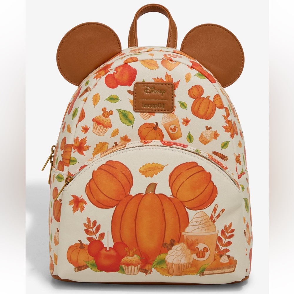 Loungefly Disney Mickey Mouse Pumpkin Fall Treats Mini Backpack Hot‎ Topic